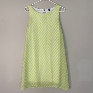 Women’s chevron lime and white sleeveless dress S